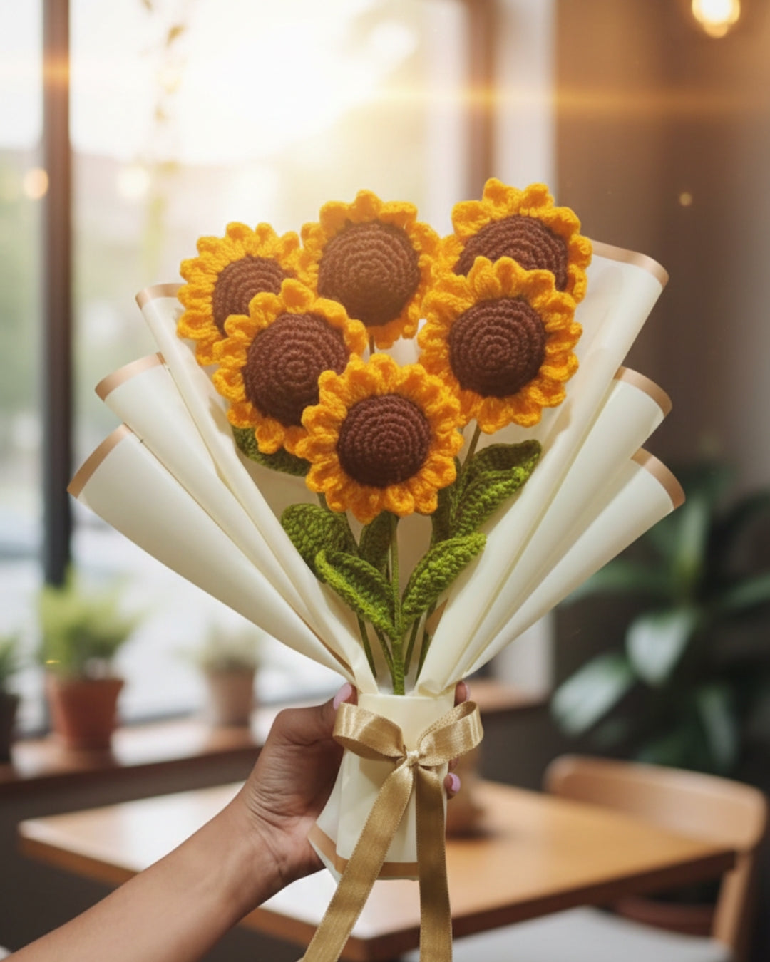Handmade Crochet Sunflower Bouquet