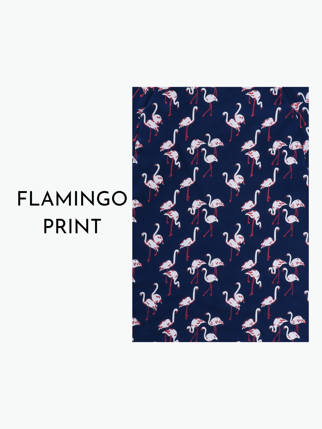 Navy Blue Flamingo Printed Night Dress for Girls