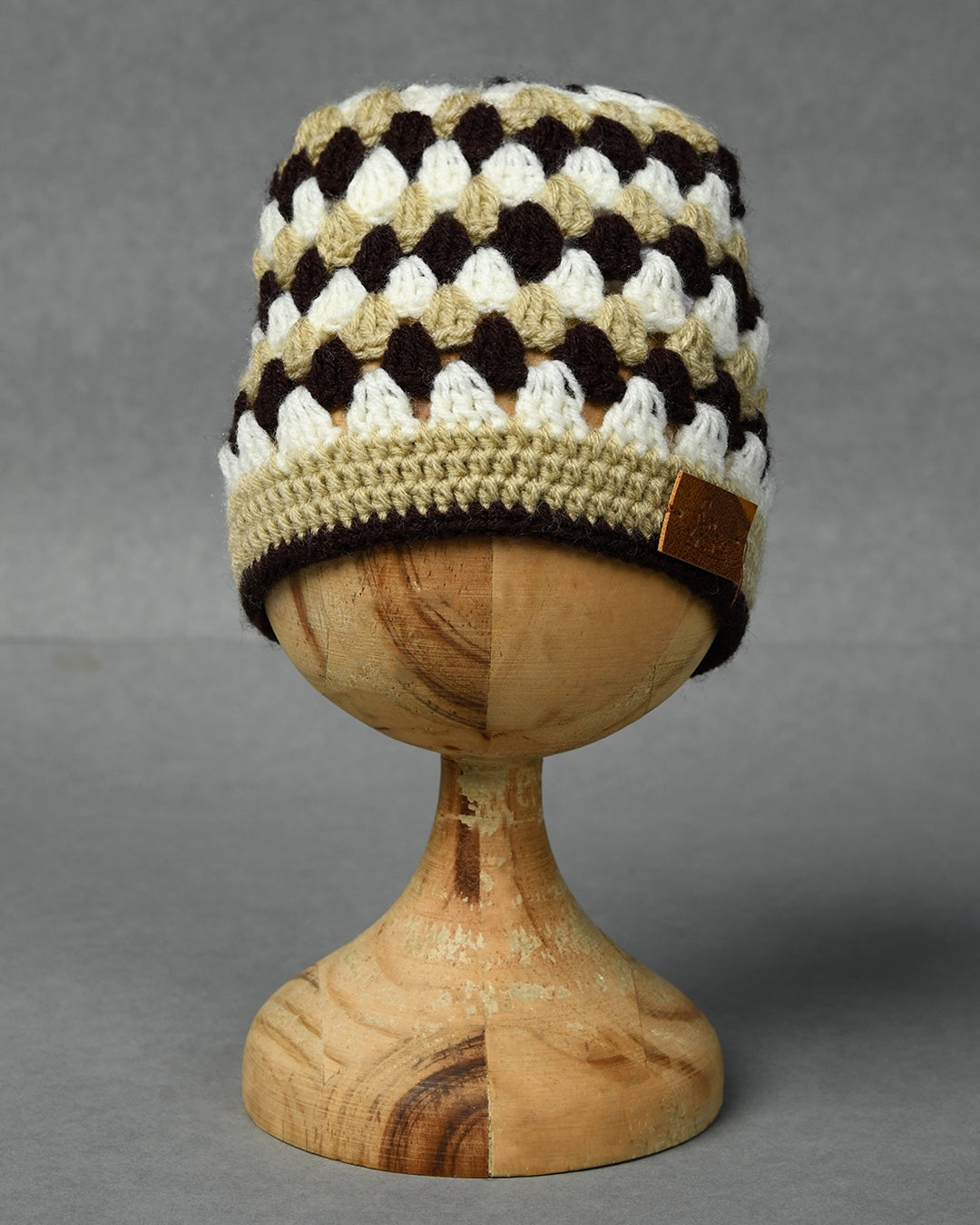 Multicolor Self Design Beanie Handmade Knitted Woollen Cap for Kids