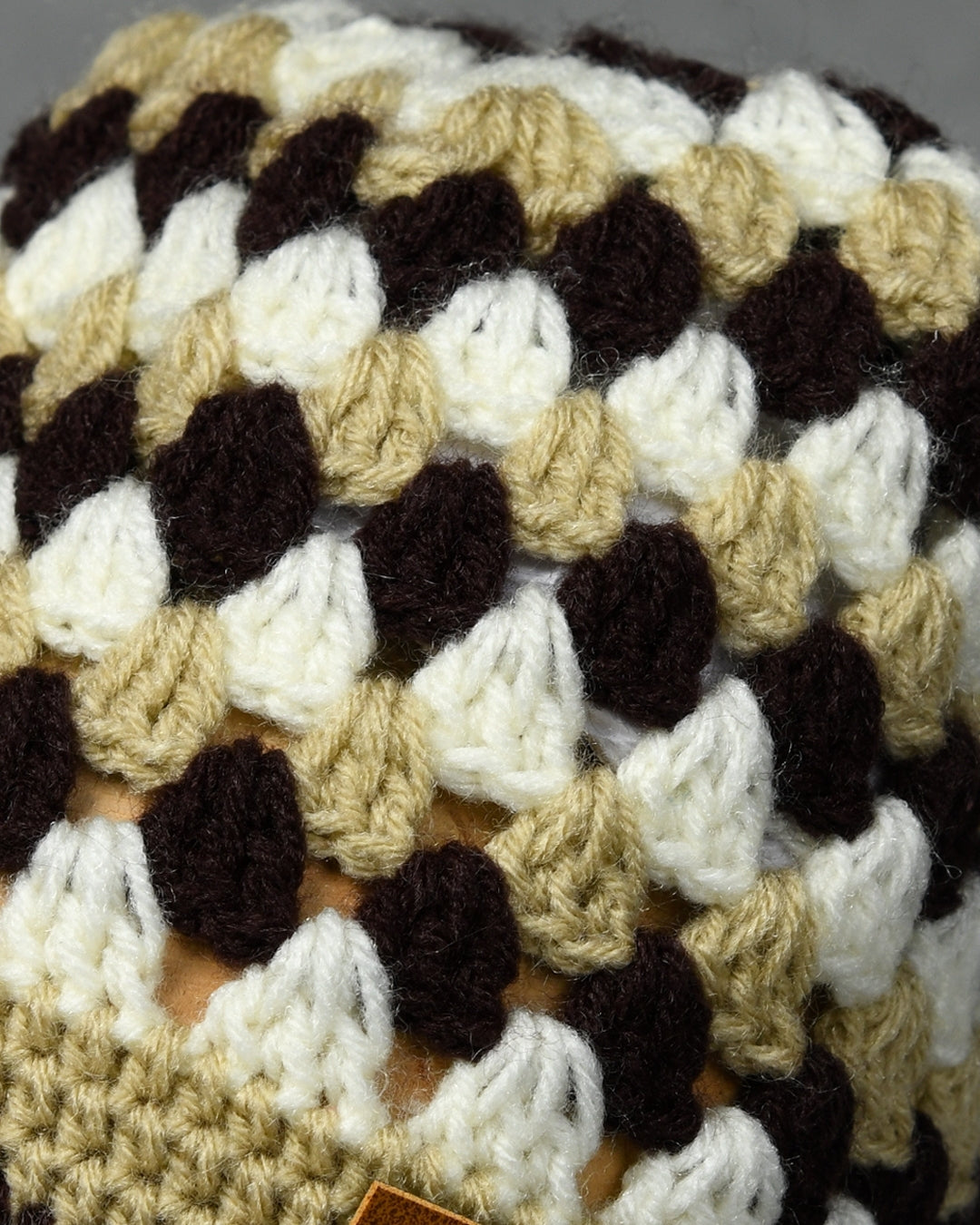 Multicolor Self Design Beanie Handmade Knitted Woollen Cap for Kids