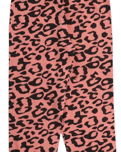 Coral Cotton Knit Full Length Printed Pajama