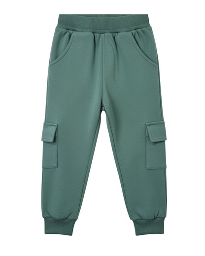 Graphic Printed Premium Cotton Half Sleeves Blue T-Shirt with Green Jogger for Boys