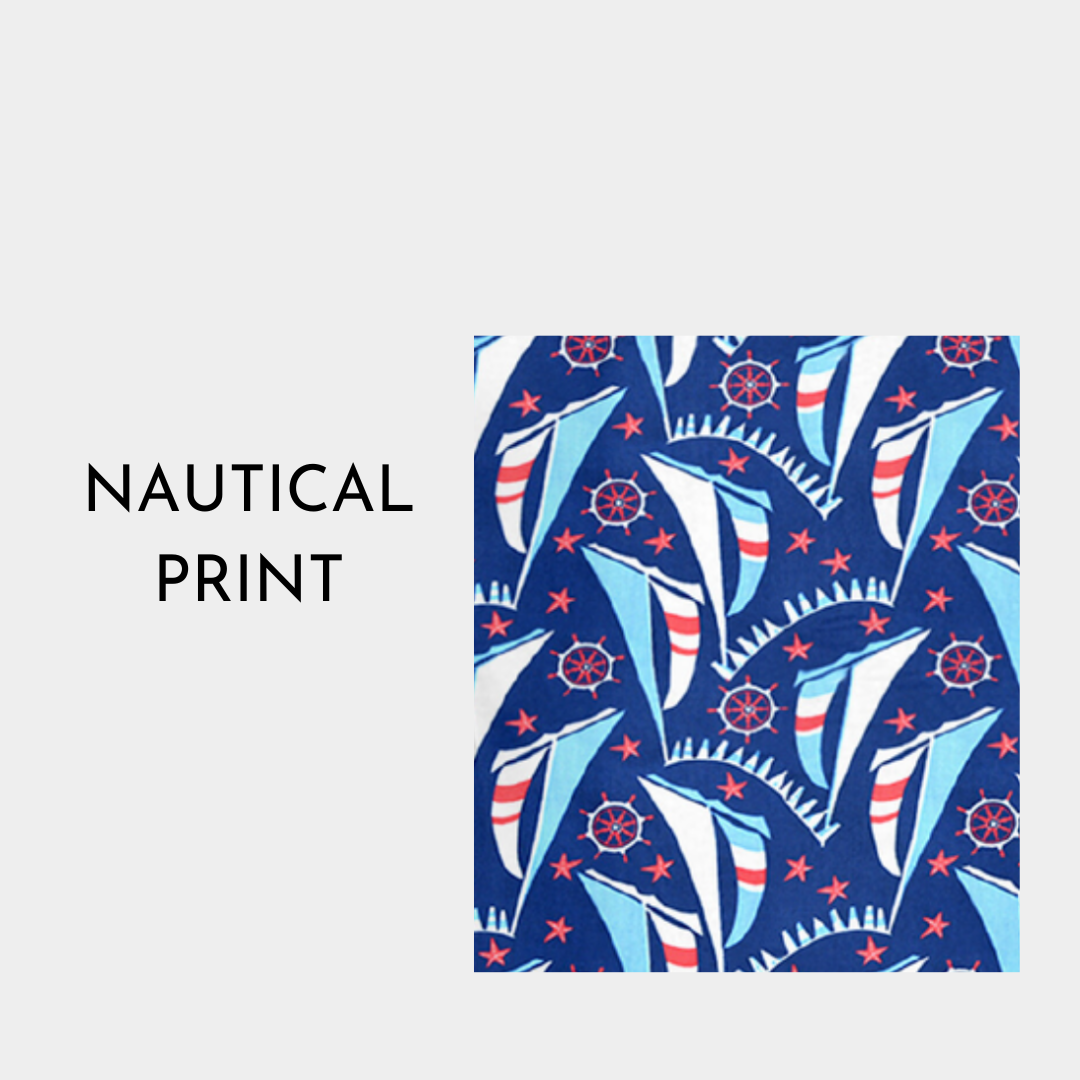 Blue Nautical Printed Cotton Night Dress for Boys