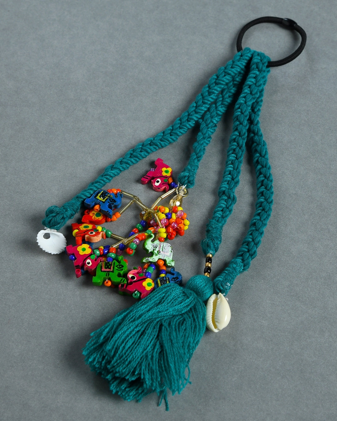 Teal Green Boho Hair Tie for Girls