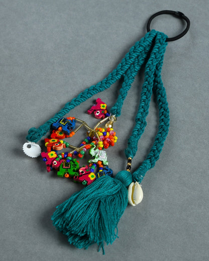 Teal Green Boho Hair Tie for Girls