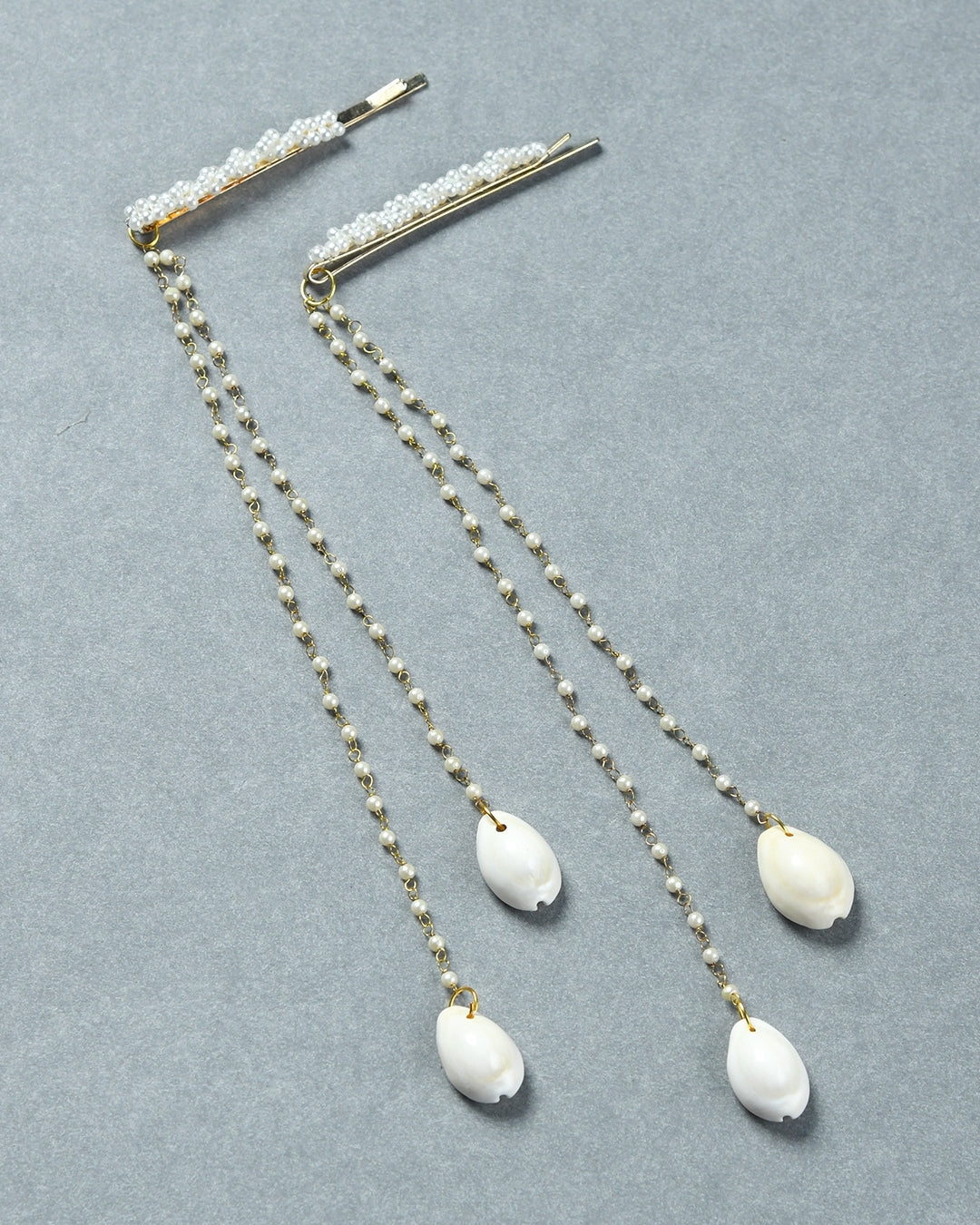 Pack Of 2 Pearl Embellished Hairclip - Gold