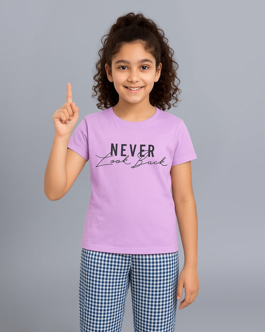 Pink Checks Printed Cotton Night Suit for Girls