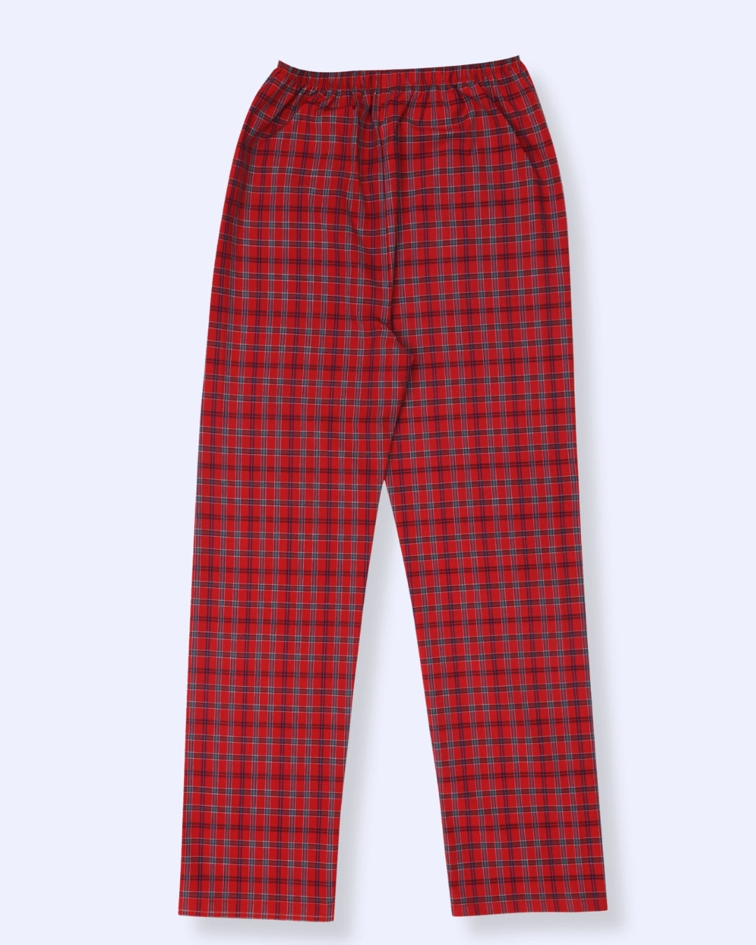 Red & Grey Checks Printed Cotton Nightwear for Girls