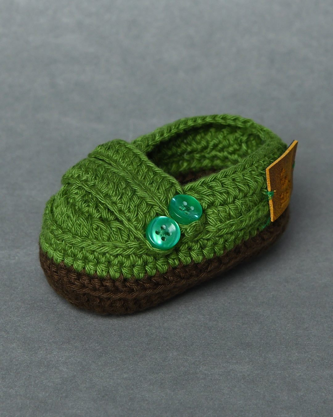 Green Handmade Organic Thread Crochet Infant Baby Booties for Kids