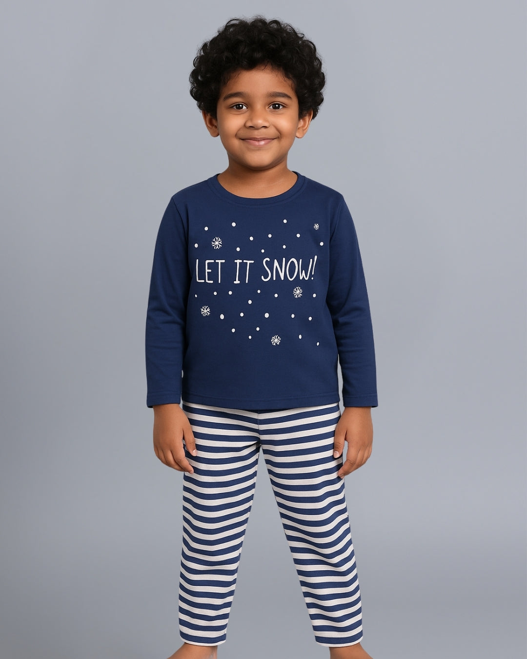 Blue Typography Printed Unisex Loungewear