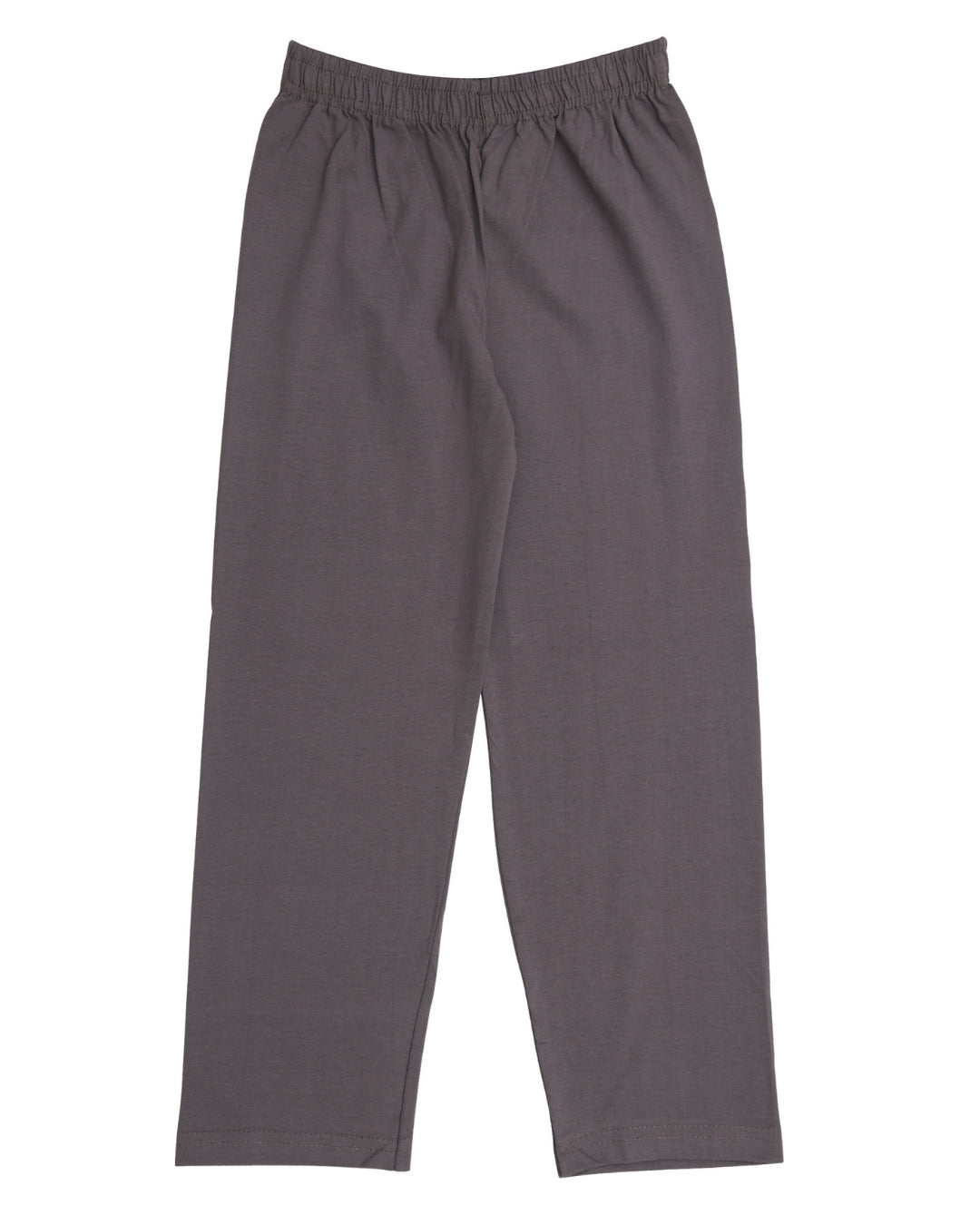 Grey Cotton Knit Full Length Solid Color Pajama