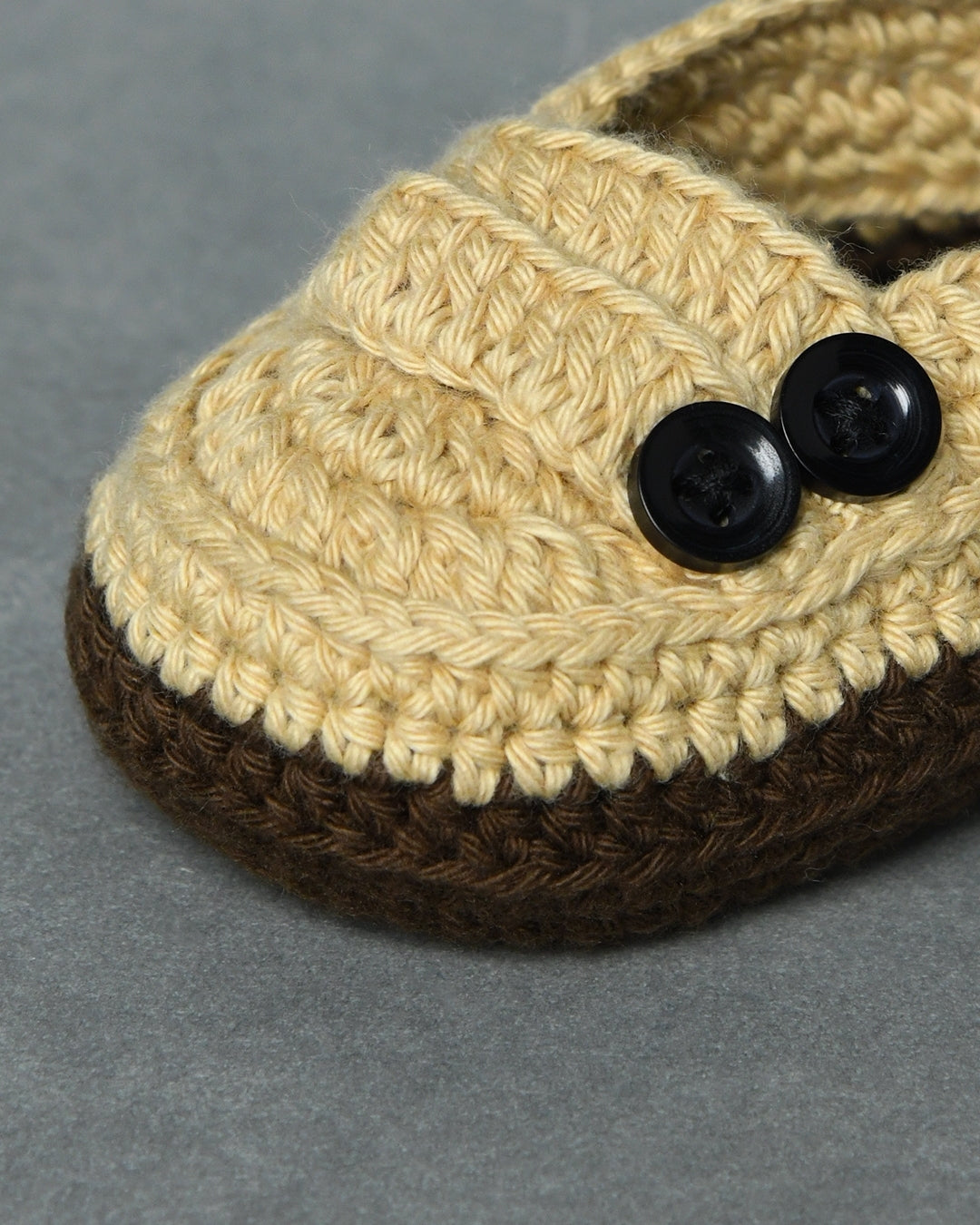 Beige Handmade Organic Thread Crochet Infant Baby Booties for Kids