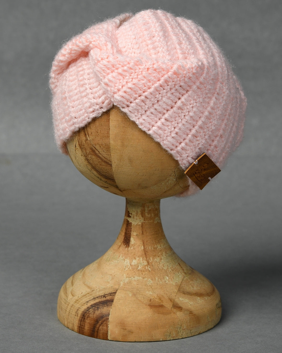 Pink Self Design Handmade Woollen Ear Warmer Muffs Headband for Girls