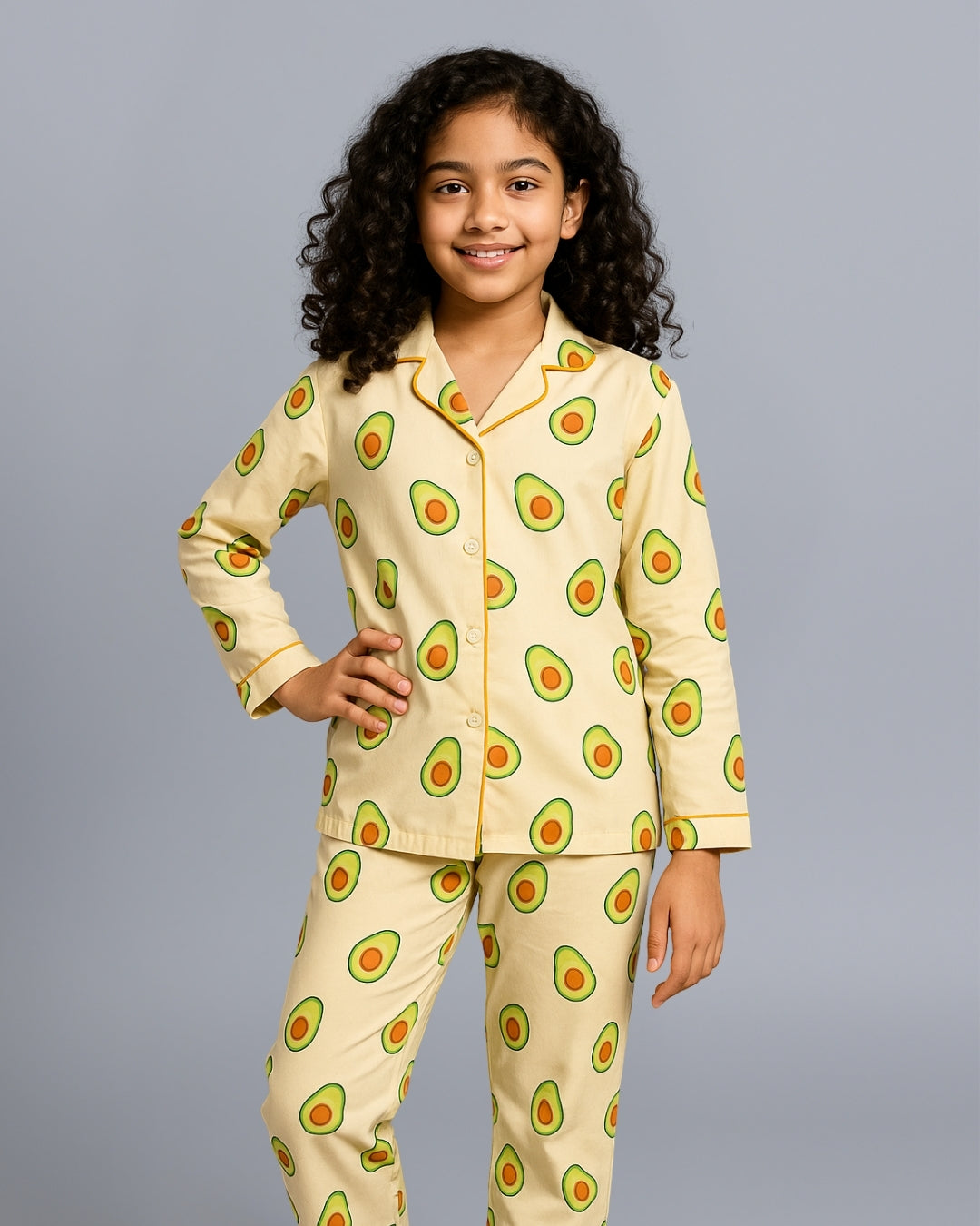 Avocado Printed Pure Cotton Night Suit for Kids