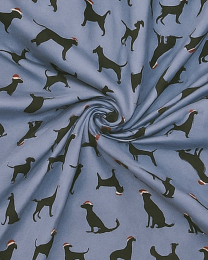 Blue Premium Cotton Puppy Printed Nightsuit for Kids