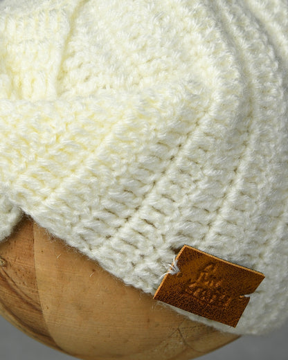 Off White Self Design Handmade Woollen Ear Warmer Muffs Headband for Kids