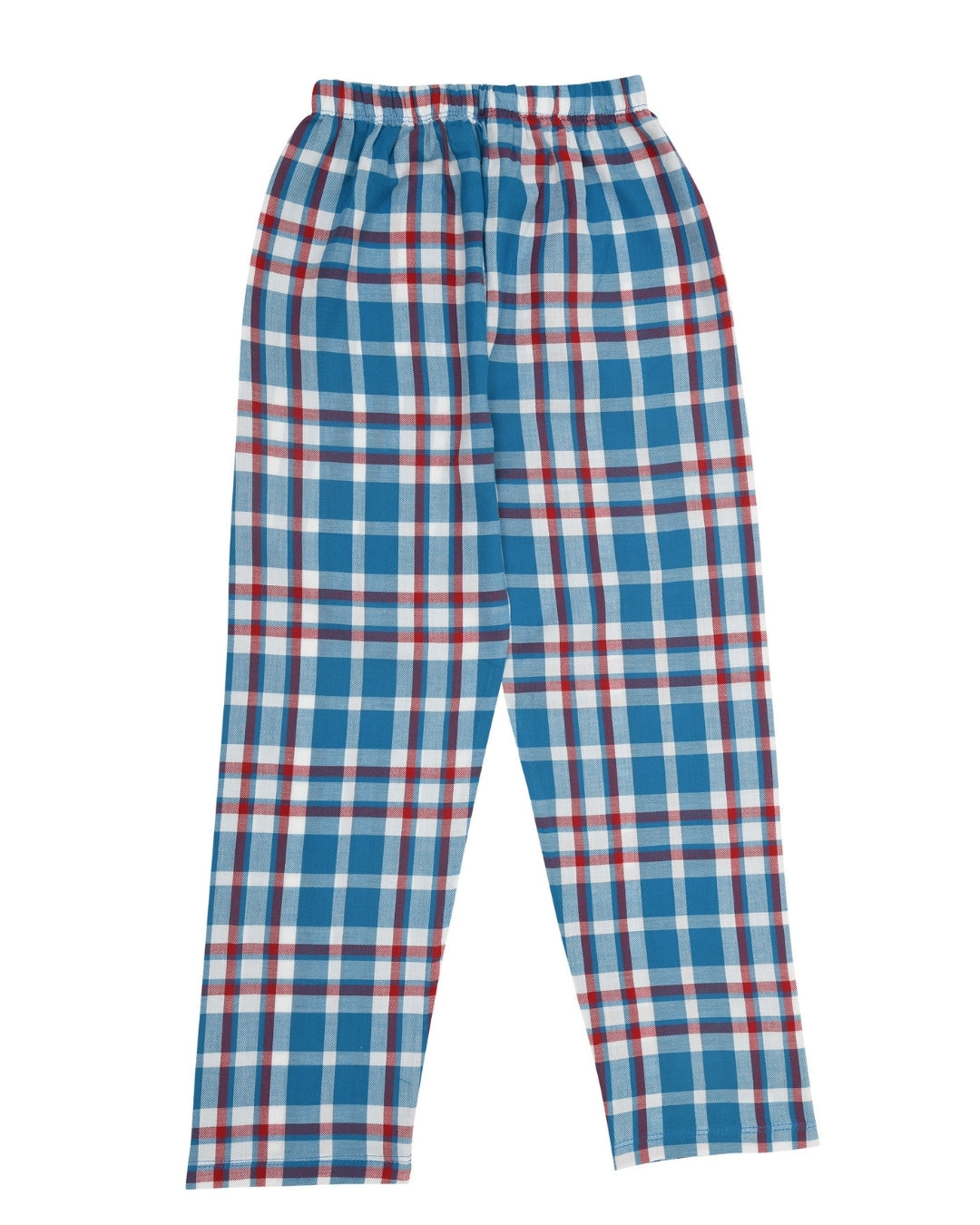 Red & Blue Cotton Woven Full Length Checks Printed Pajama