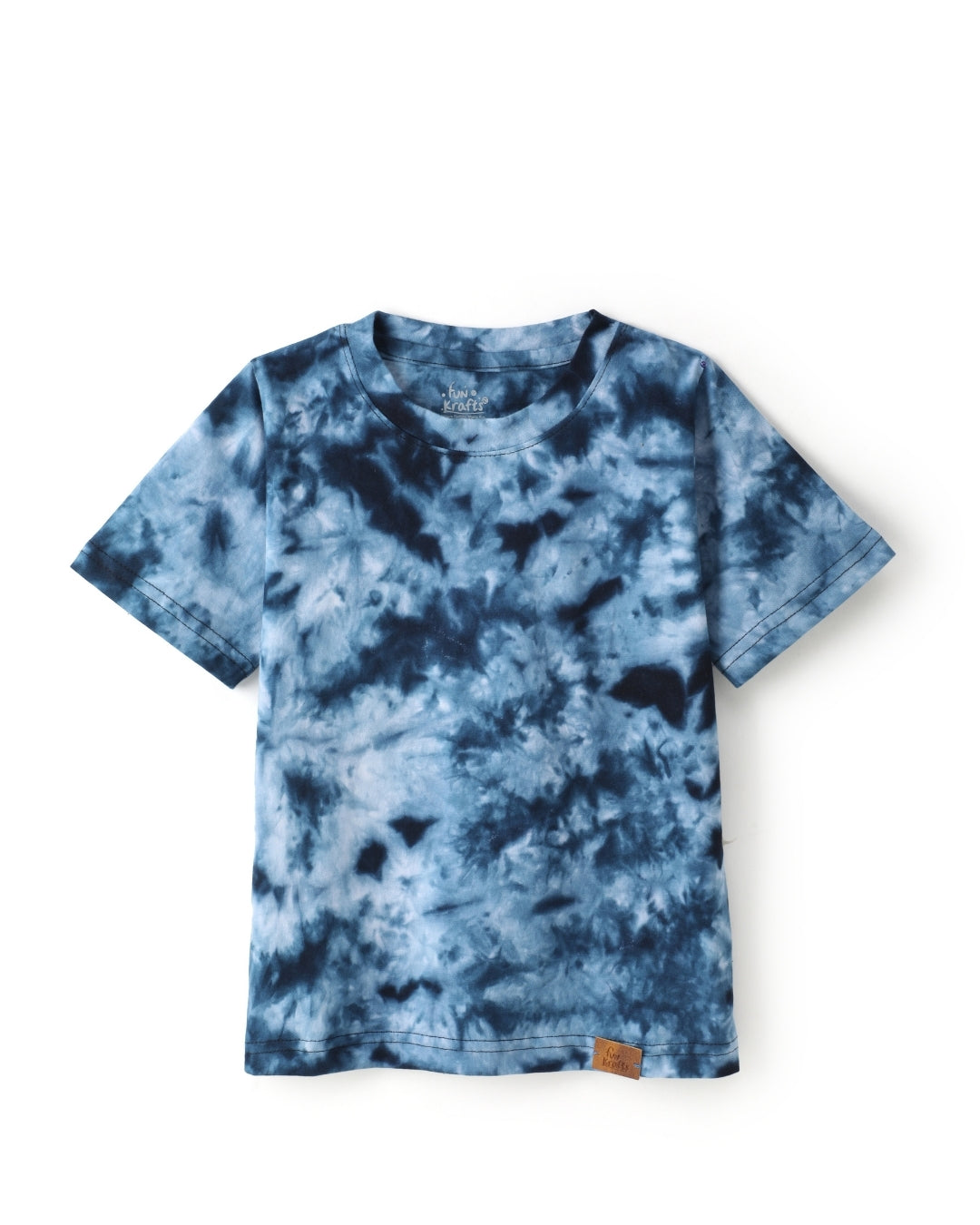 Blue Tie & Dye Printed Premium Cotton T-Shirt & Jogger Set for Boys