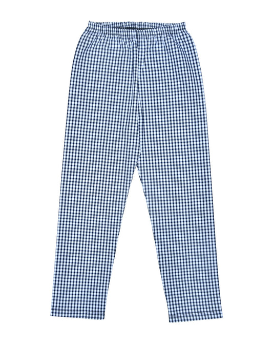 White & Black Cotton Woven Full Length Checks Printed Pajama