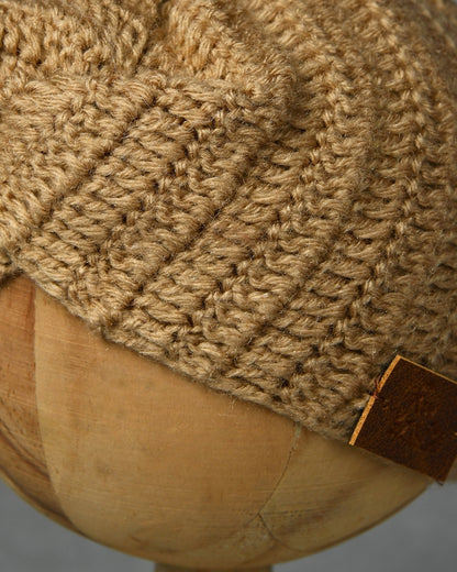 Beige Self Design Handmade Woollen Ear Warmer Muffs Headband for Kids