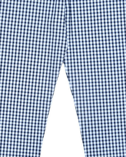 White & Black Cotton Woven Full Length Checks Printed Pajama