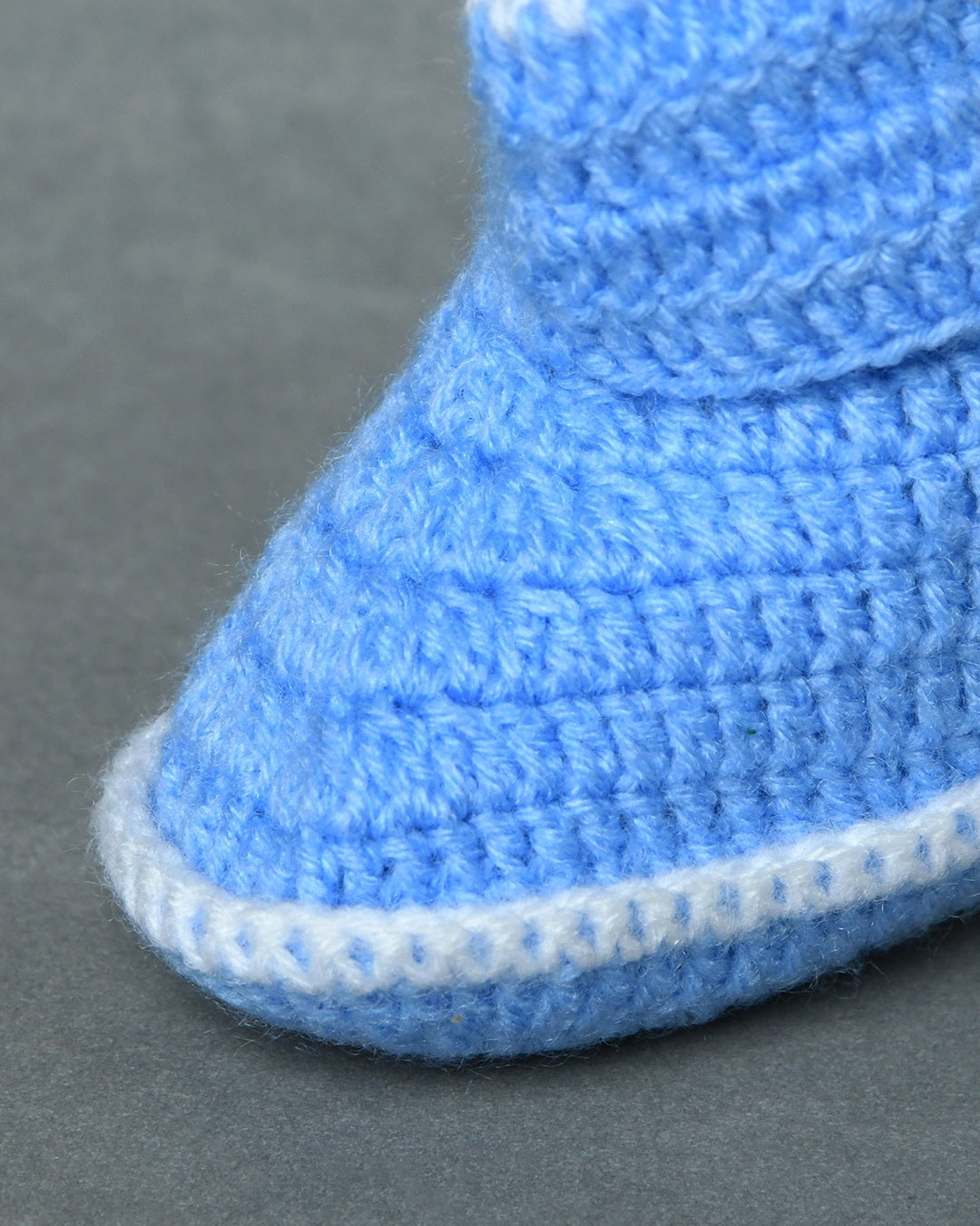 Sky Blue Handmade Woollen Crochet Baby Shoes for Girls & Boys