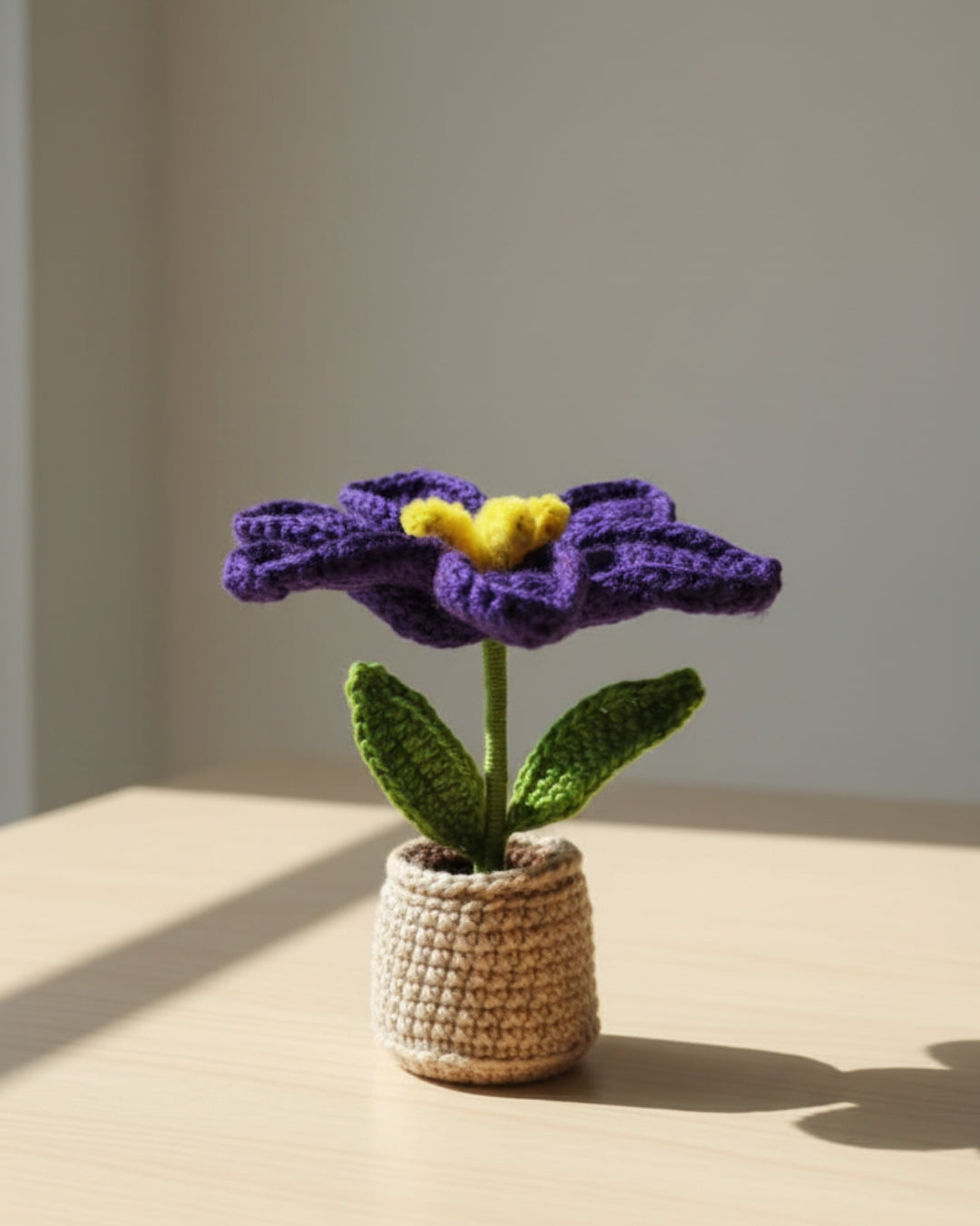 Handmade Crochet Purple Lily with Pot