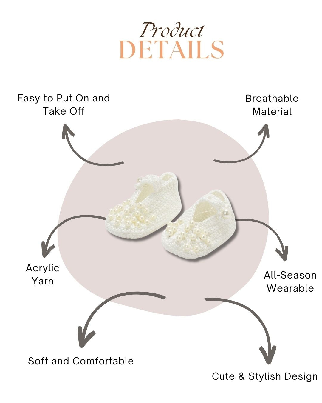 White Crochet Baby Booties