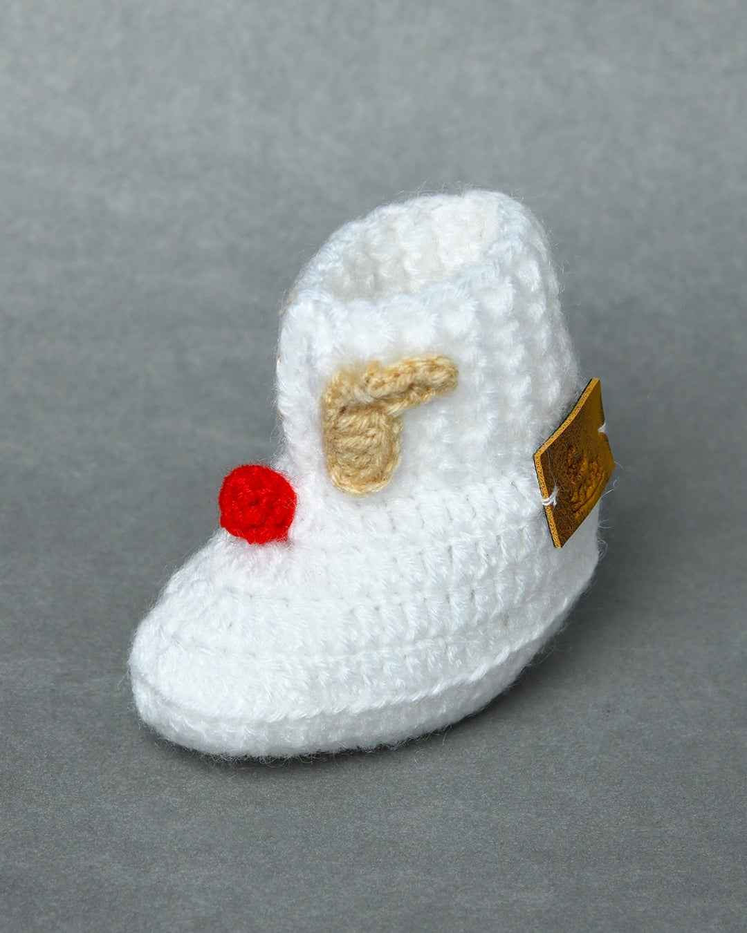 White Handmade Woollen Christmas Inspired Boots for Girls & Boys