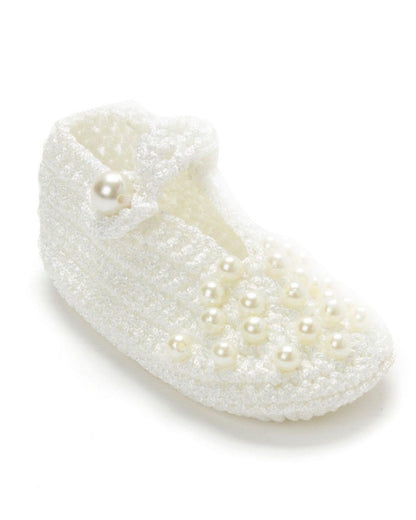 White Crochet Baby Booties