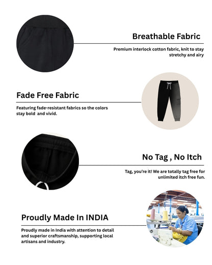 Pack of 3 Loop Knit Cotton Jogger with Pockets for Boys & Girls