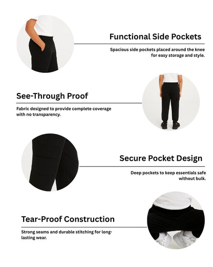 Pack of 3 Loop Knit Cotton Jogger with Pockets for Boys & Girls