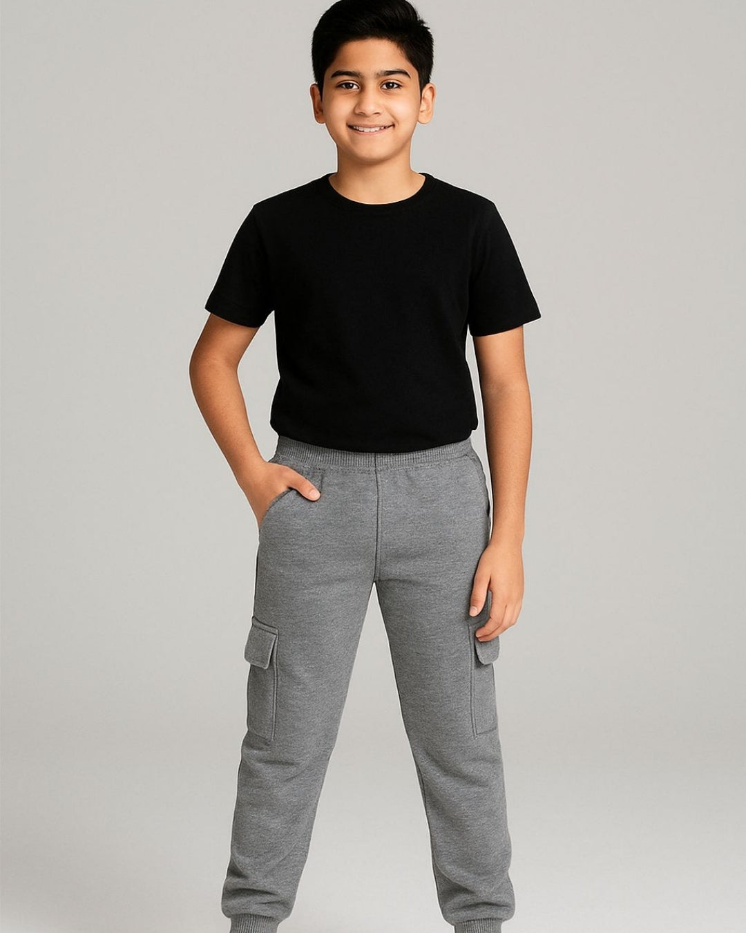 Pack of 3 Loop Knit Cotton Jogger with Pockets for Boys & Girls