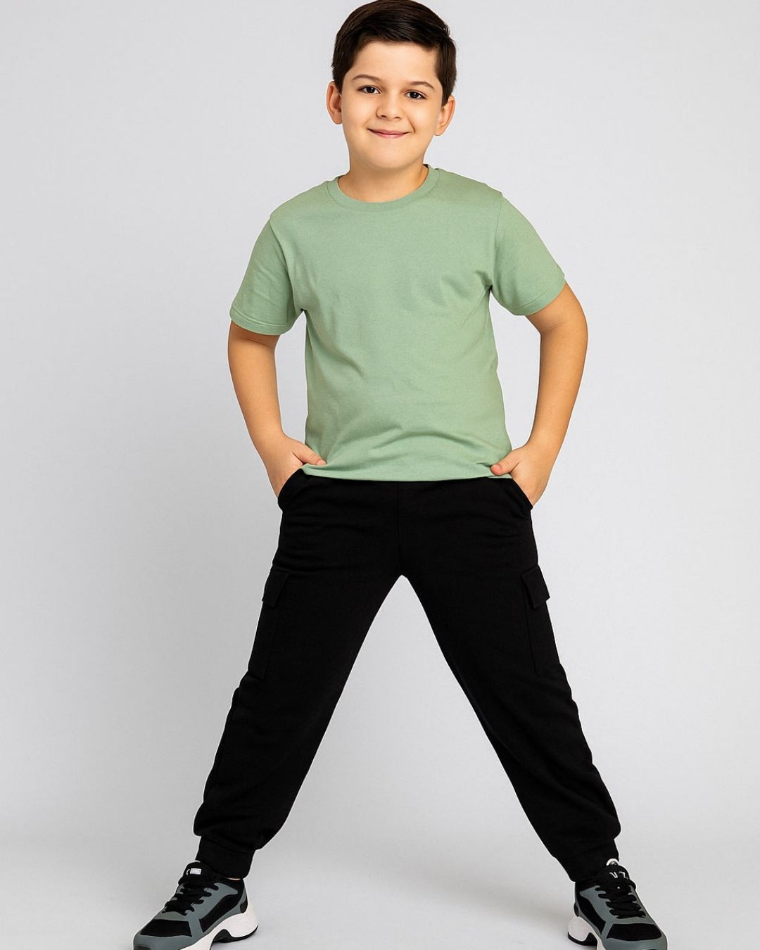Pack of 3 Loop Knit Cotton Jogger with Pockets for Boys & Girls