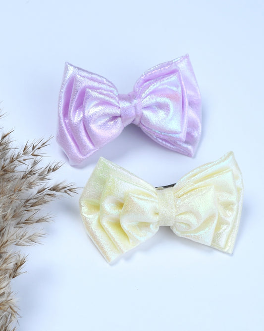 Pack Of 2 Shimmered Bow Hairclip - Multicolor