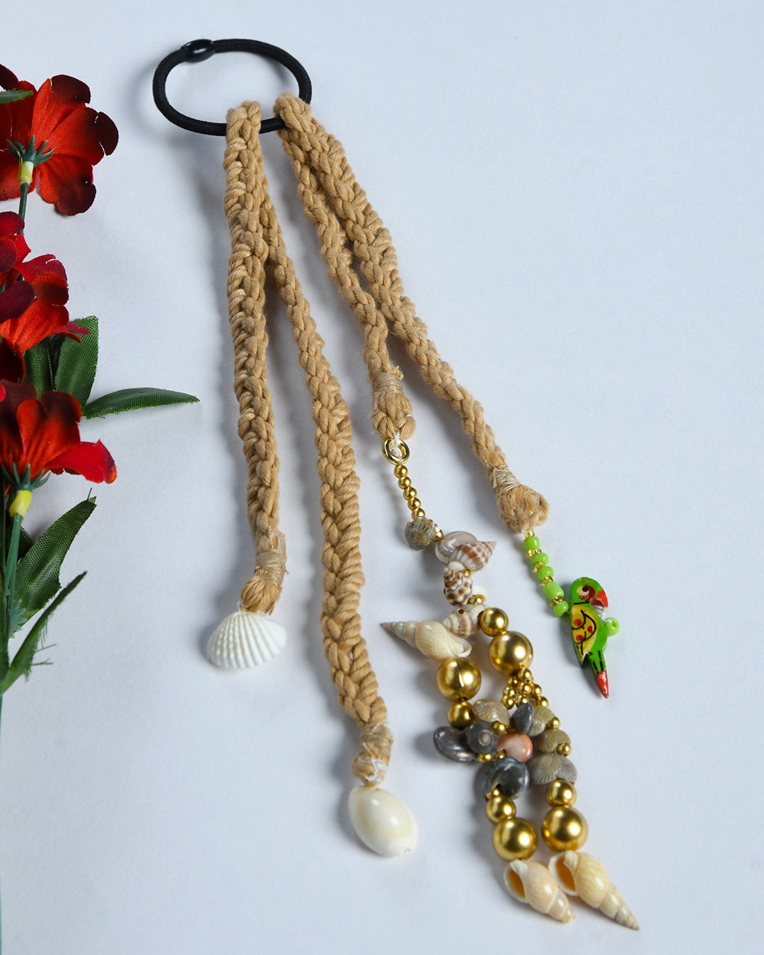Beige Boho Hair Tie for Girls