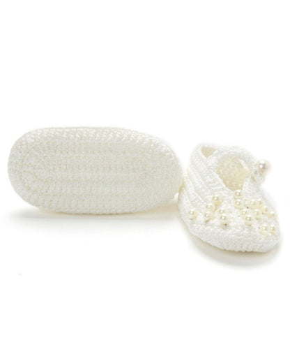 White Crochet Baby Booties