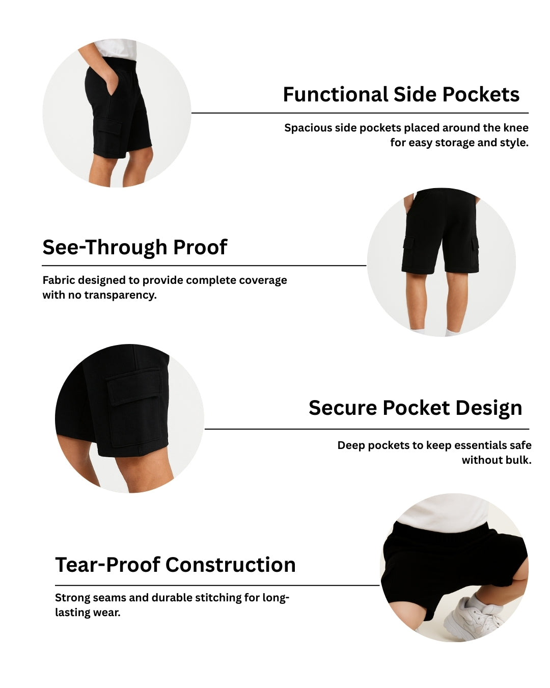 Typographic Printed Premium Cotton Half Sleeves Black T-Shirt with Black Shorts for Boys