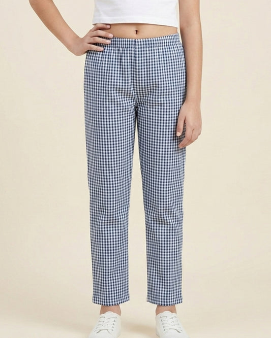 Black & White Checks Printed Kids Pyjamas