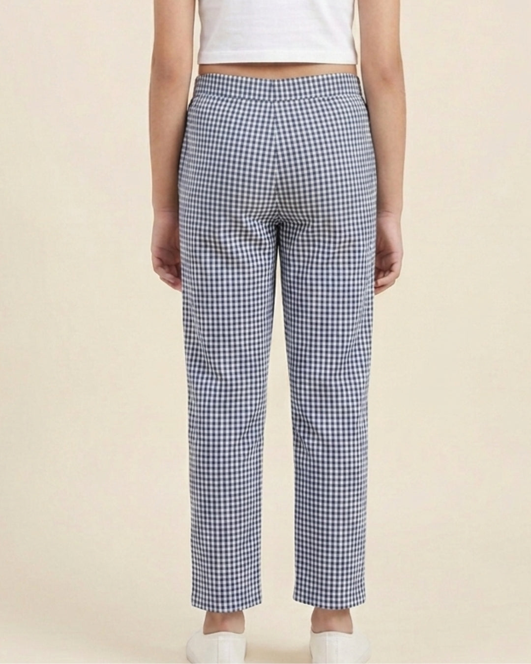 Black & White Checks Printed Kids Pyjamas