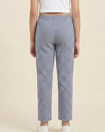 Black & White Checks Printed Kids Pyjamas