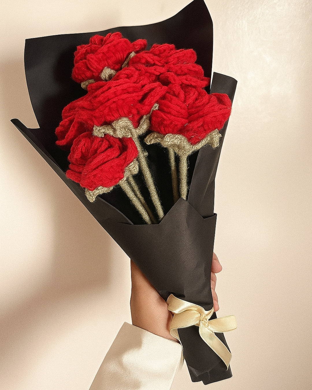 Handmade Crochet Jumbo Rose Bouquet