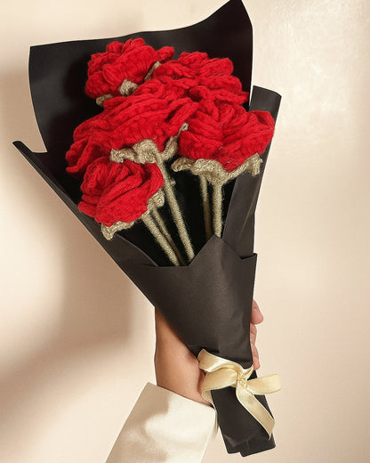 Handmade Crochet Jumbo Rose Bouquet