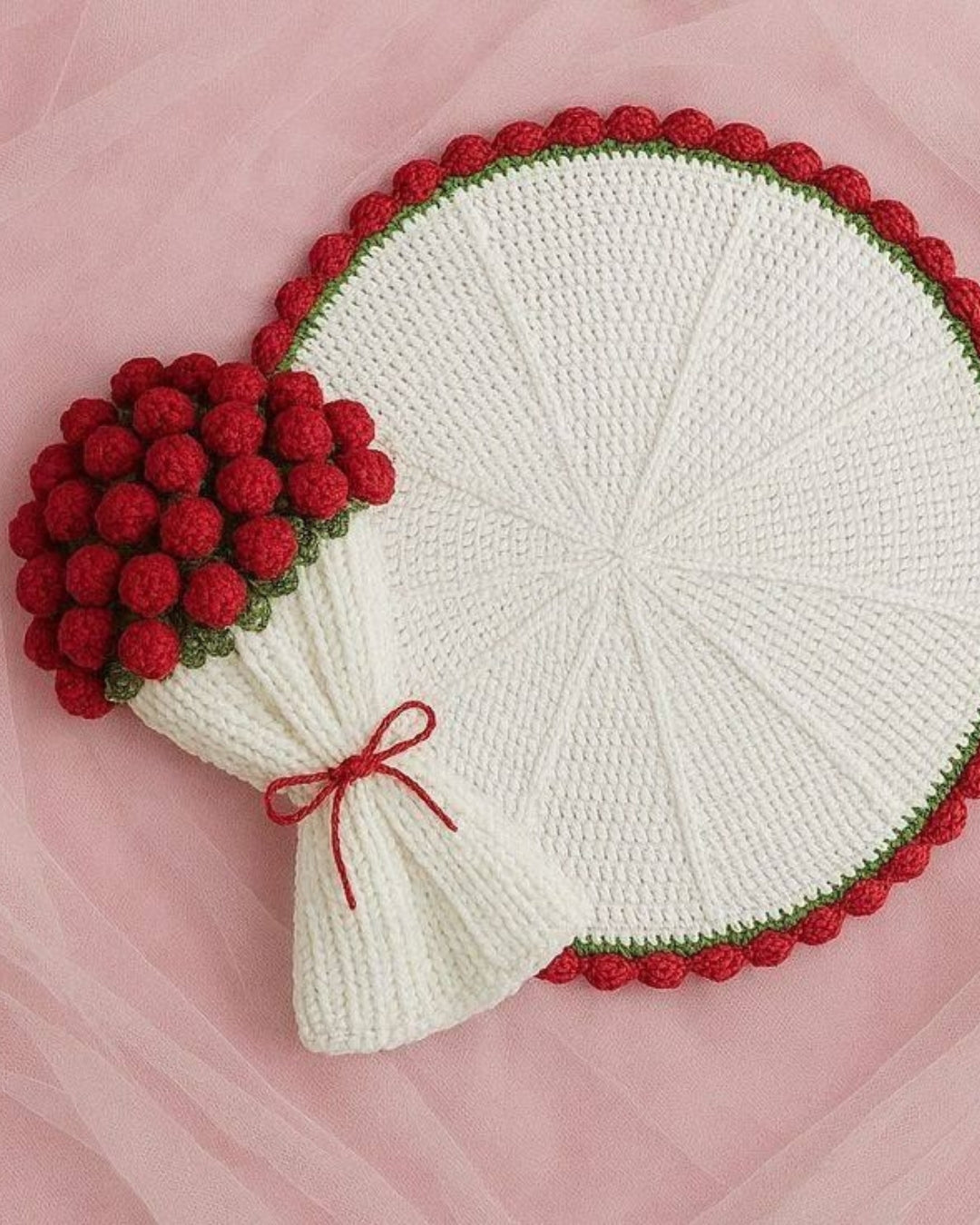 Handmade Crochet Rose Bouquet Blanket