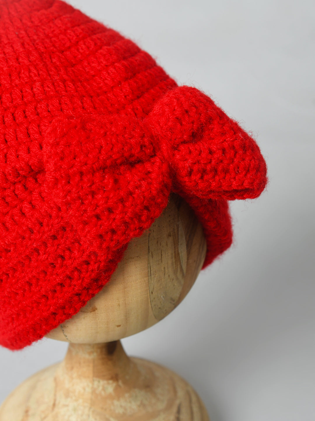 Pack of 2 Red & White Soft Woolen Beanie Winter Warm Cap for Girls
