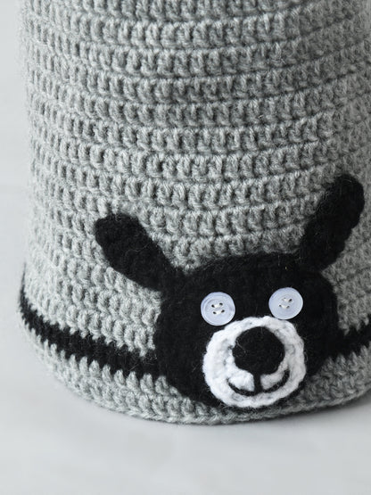 Pack of 2 White, Grey Woolen Cap for Kids