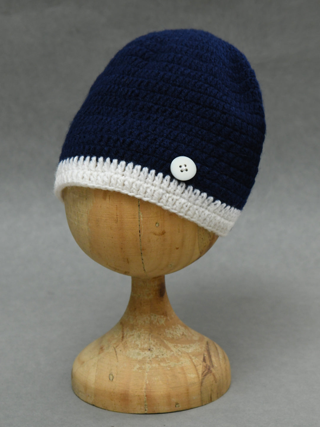 Navy Blue Handmade Winter Caps for Kids