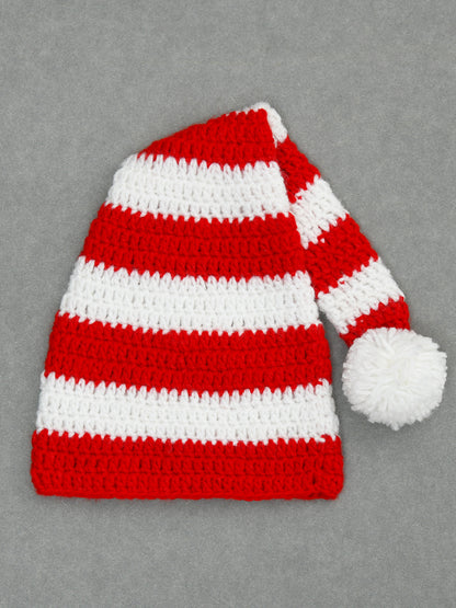 Pack of 2 Red & Grey Woolen Beanie Cap for Kids