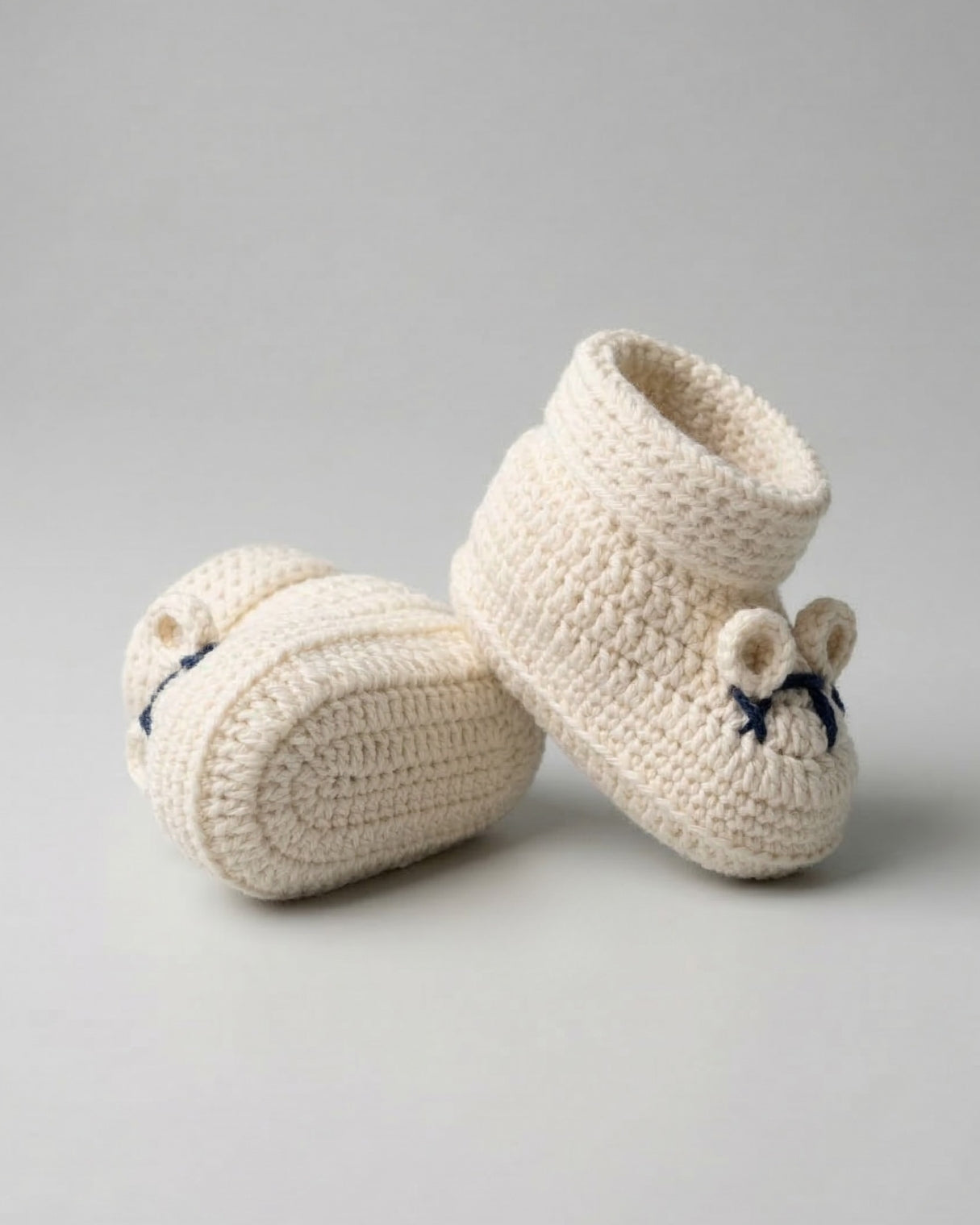 Off White Kids Puppy Design Handmade Organic Cotton Booties