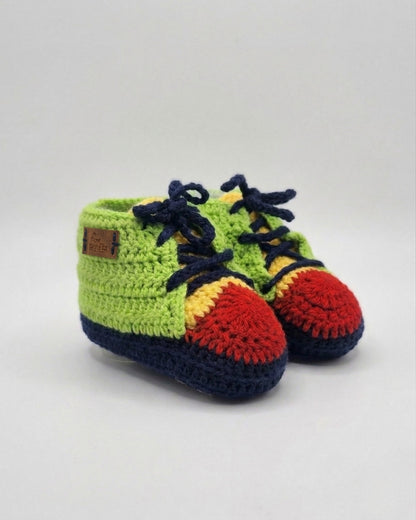 Multicolor Handmade Organic Cotton Joker Boots Shoes Booties for Kids